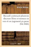 Recueil Contenant Plusieurs Discours Libres Et Moraux En Vers cover