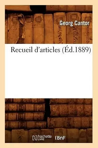 Recueil d'Articles (Éd.1889) cover