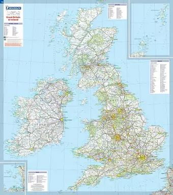 Great Britain & Ireland - Michelin rolled & tubed wall map Encapsulated cover