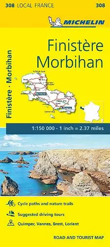 Finistere, Morbihan - Michelin Local Map 308 cover