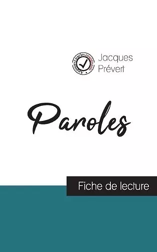 Paroles de Jacques Prévert (fiche de lecture et analyse complète de l'oeuvre) cover