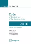 Code en poche – Code of Criminal Law of the European Union 2016 cover