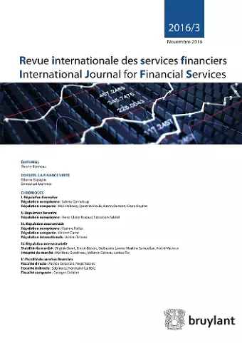 Revue internationale des services financiers 2016/3 cover