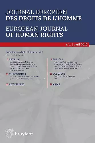 Journal européen des droits de l'homme / European Journal of Human Rights 2017/1 cover