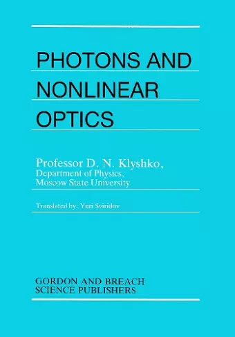 Photons Nonlinear Optics cover