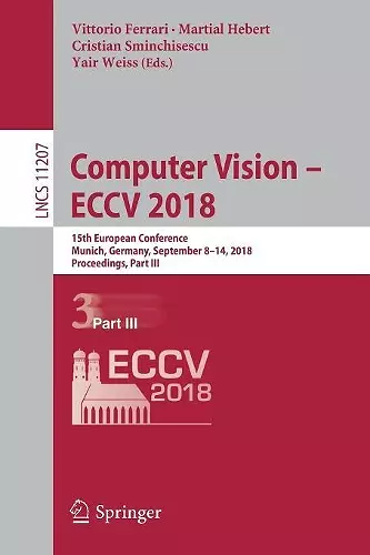 Computer Vision – ECCV 2018 cover