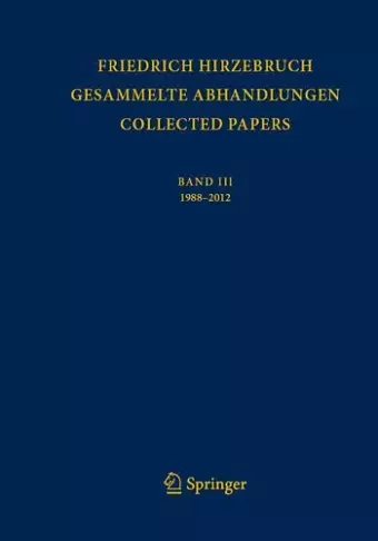 Gesammelte Abhandlungen  -  Collected Papers III cover