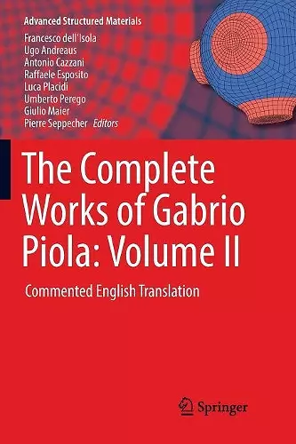 The Complete Works of Gabrio Piola: Volume II cover