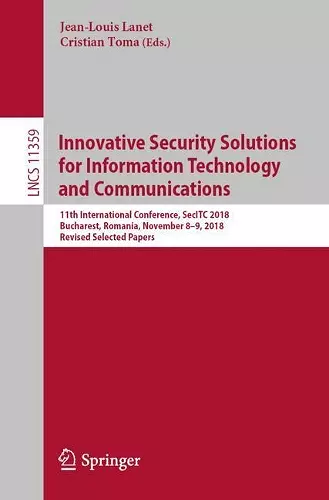 Innovative Security Solutions for Information Technology and Communications cover