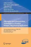 Information and Communication Technologies in Education, Research, and Industrial Applications cover