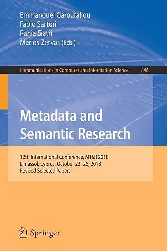 Metadata and Semantic Research cover