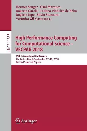 High Performance Computing for Computational Science – VECPAR 2018 cover