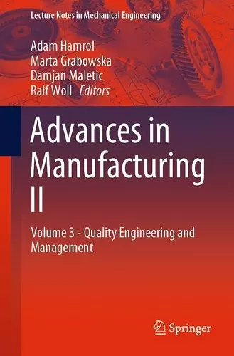 Advances in Manufacturing II cover