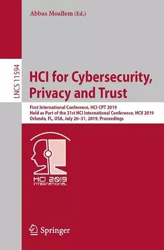 HCI for Cybersecurity, Privacy and Trust cover