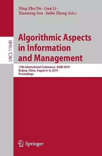 Algorithmic Aspects in Information and Management cover