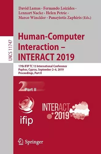 Human-Computer Interaction – INTERACT 2019 cover