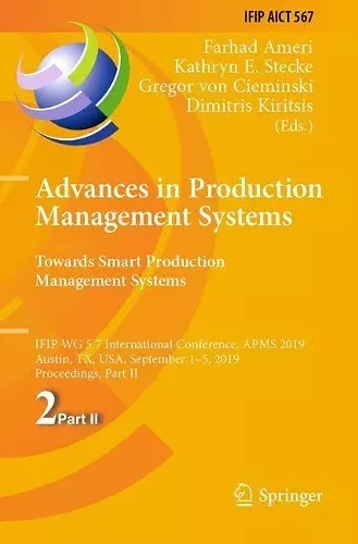 Advances in Production Management Systems. Towards Smart Production Management Systems cover