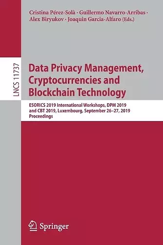 Data Privacy Management, Cryptocurrencies and Blockchain Technology cover