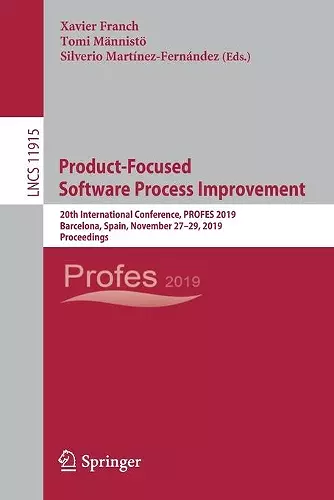 Product-Focused Software Process Improvement cover