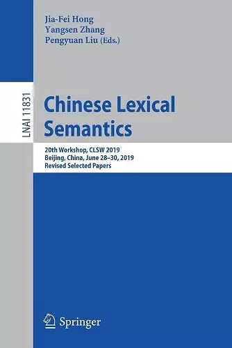 Chinese Lexical Semantics cover