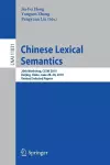 Chinese Lexical Semantics cover