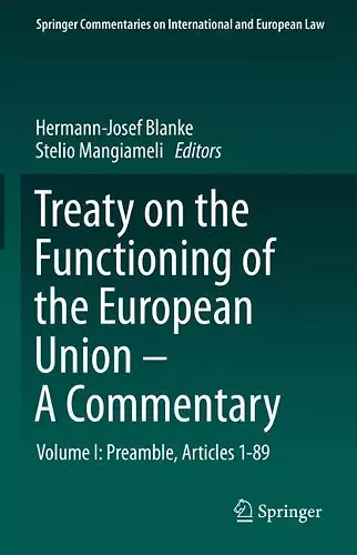 Treaty on the Functioning of the European Union - A Commentary cover