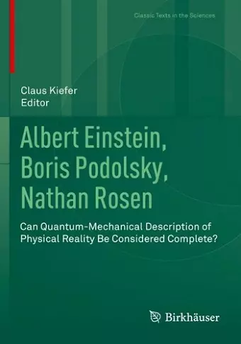 Albert Einstein, Boris Podolsky, Nathan Rosen cover