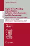 Digital Human Modeling and Applications in Health, Safety, Ergonomics and Risk Management. Human Communication, Organization and Work cover