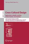 Cross-Cultural Design. Applications in Health, Learning, Communication, and Creativity cover