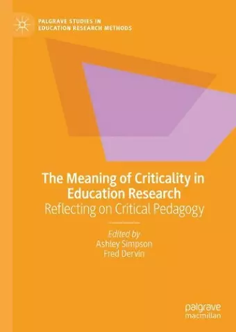 The Meaning of Criticality in Education Research cover