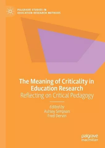 The Meaning of Criticality in Education Research cover