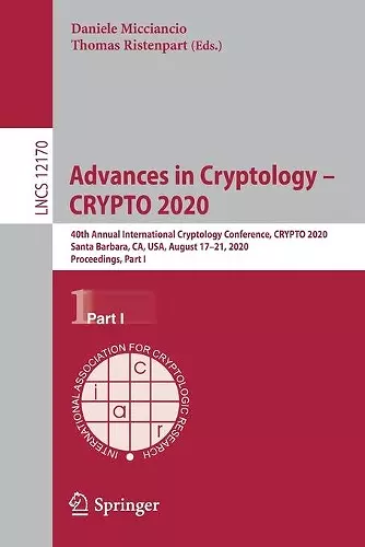 Advances in Cryptology – CRYPTO 2020 cover