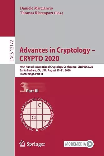 Advances in Cryptology – CRYPTO 2020 cover