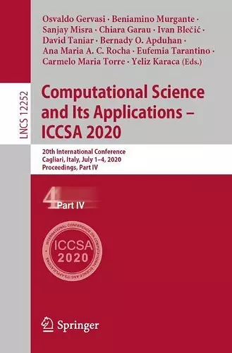 Computational Science and Its Applications – ICCSA 2020 cover