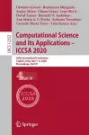 Computational Science and Its Applications – ICCSA 2020 cover