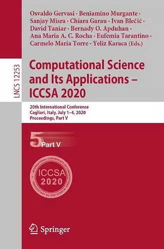 Computational Science and Its Applications – ICCSA 2020 cover