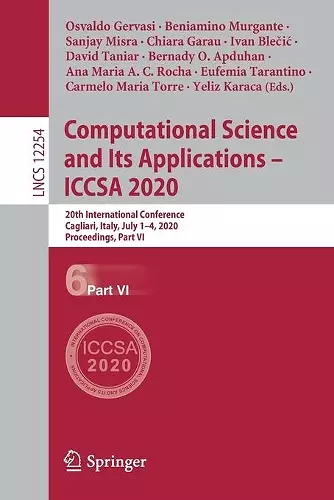 Computational Science and Its Applications – ICCSA 2020 cover