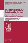 HCI International 2020 – Late Breaking Papers: Digital Human Modeling and Ergonomics, Mobility and Intelligent Environments cover