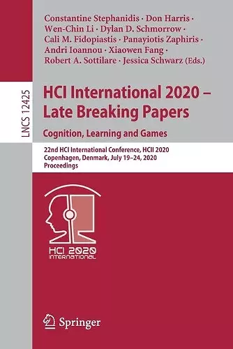 HCI International 2020 – Late Breaking Papers: Cognition, Learning and Games cover