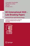 HCI International 2020 – Late Breaking Papers: Universal Access and Inclusive Design cover