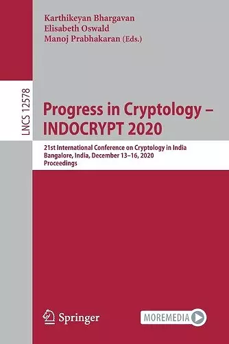 Progress in Cryptology –  INDOCRYPT 2020 cover