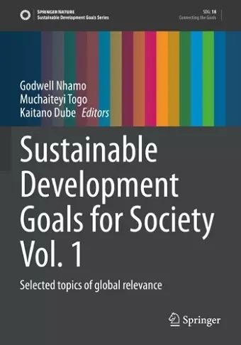 Sustainable Development Goals for Society Vol. 1 cover