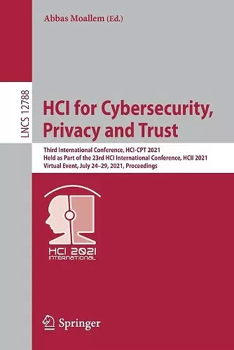 HCI for Cybersecurity, Privacy and Trust cover