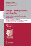 Design, User Experience, and Usability:  Design for Contemporary Technological Environments cover