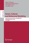 Social, Cultural, and Behavioral Modeling cover