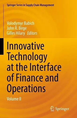 Innovative Technology at the Interface of Finance and Operations cover