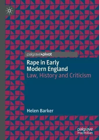 Rape in Early Modern England cover