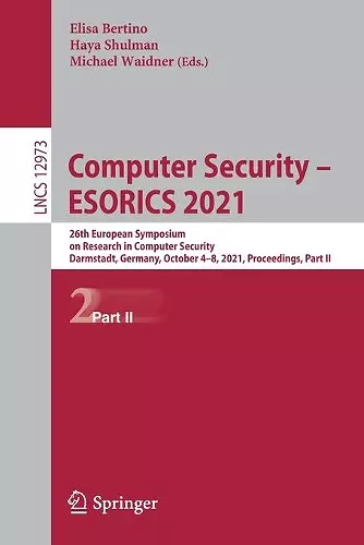 Computer Security – ESORICS 2021 cover