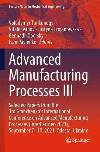 Advanced Manufacturing Processes III cover