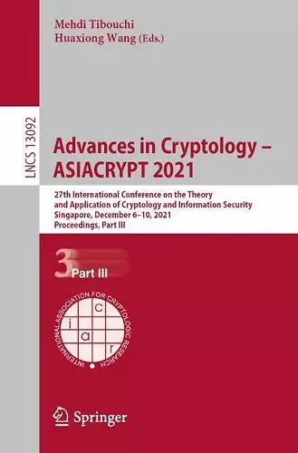 Advances in Cryptology – ASIACRYPT 2021 cover